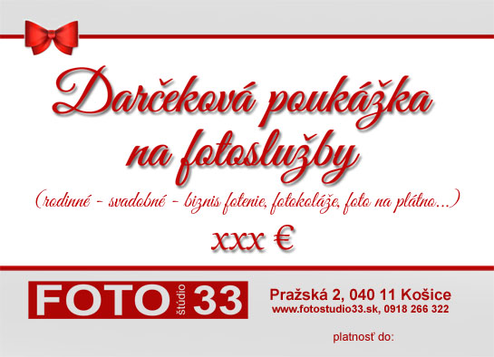 Darčeková poukážka na fotoslužby